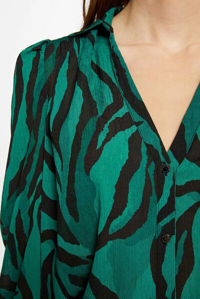Chemise manches 3/4 imprimé animalier multico femme