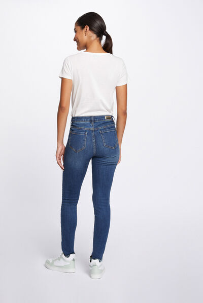 T-shirt manches courtes avec broderie ecru femme