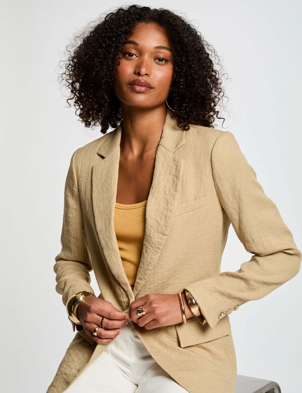 Veste courte fluide beige femme
