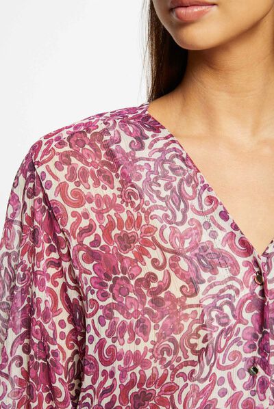 Chemise manches 3/4 imprimé cachemire multico femme