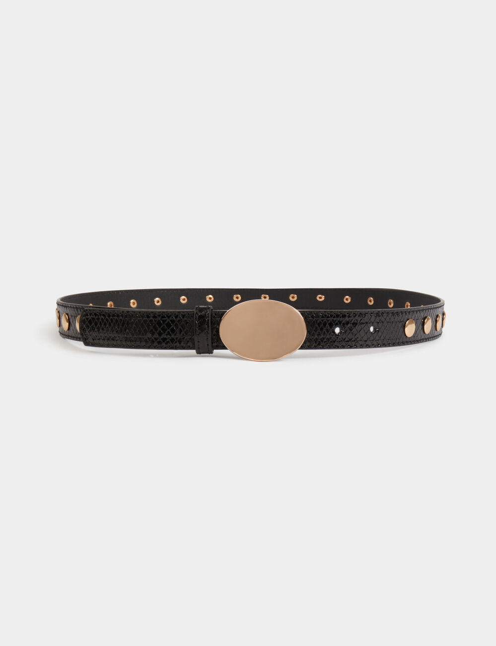 Ceinture fine clout&eacute;e noir femme