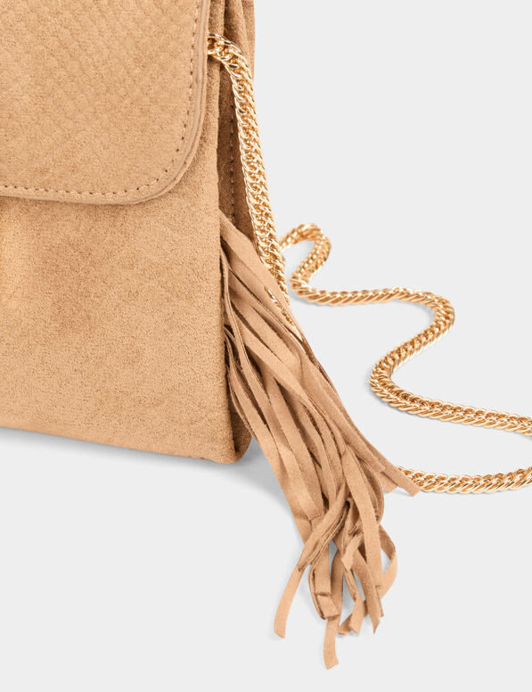 sac pochette a franges sable femme Sac pochette à franges sable femme