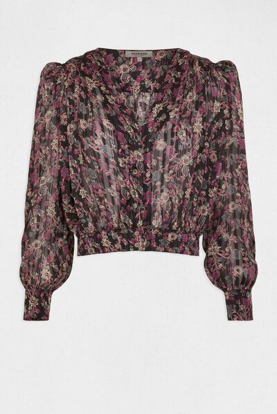Chemise manches longues imprimée multico femme