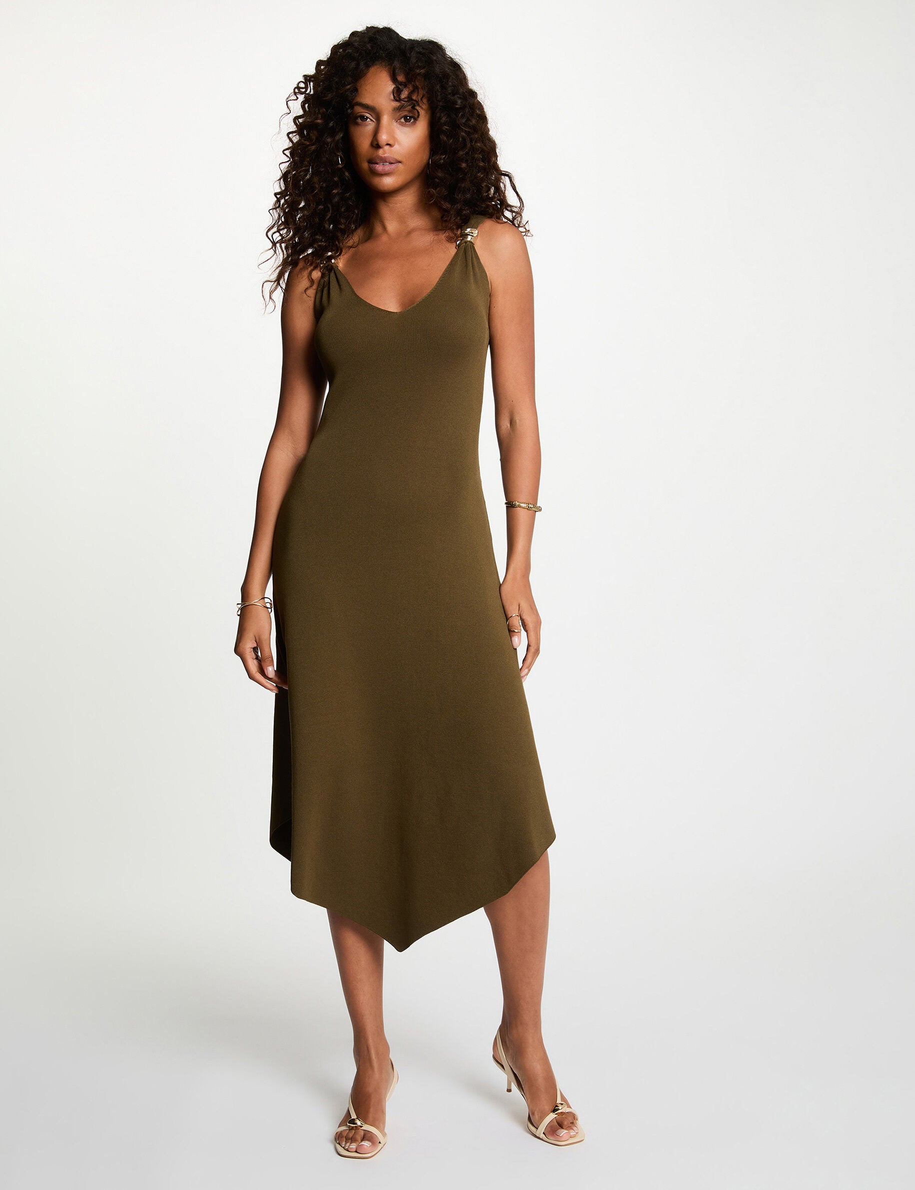 Robe tricot col v femme