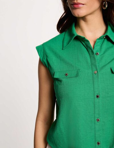 Blouse sans manches vert prairie femme