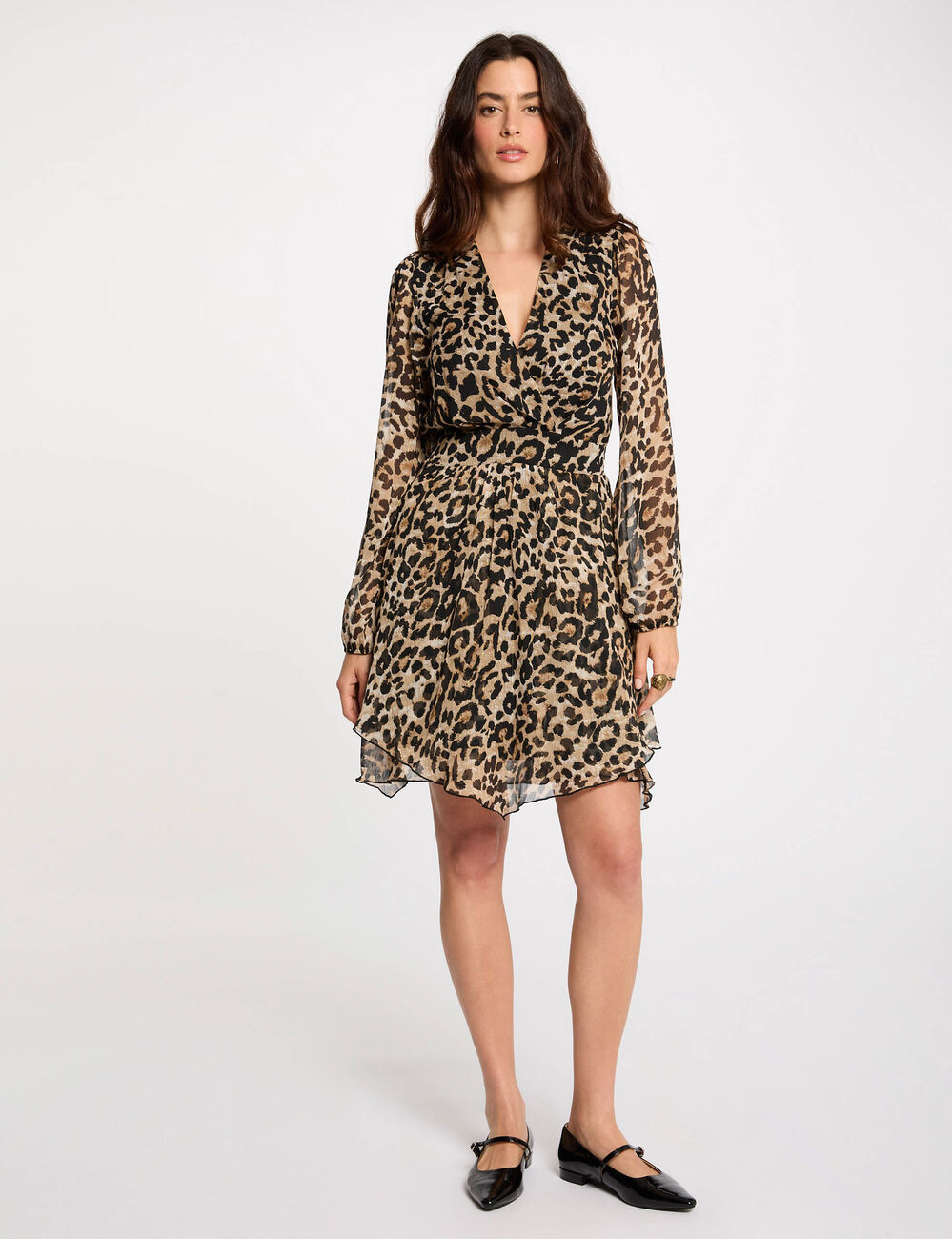 Robe courte ajust&eacute;e imprim&eacute;e multicolore femme