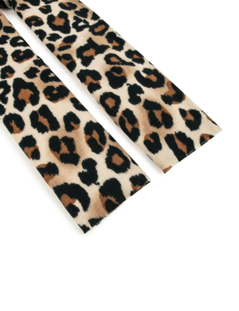Écharpe imprimé léopard sable femme