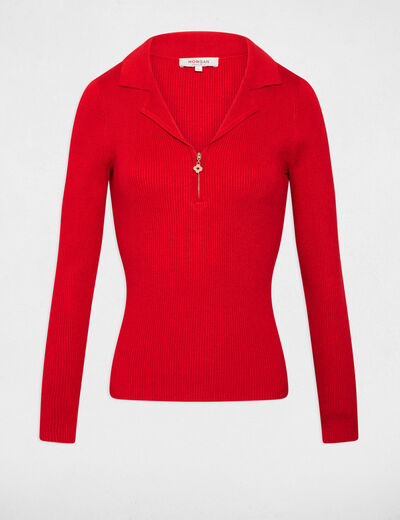 Gilet/pull Femme ICIE Rouge – Taille 40/42, Style Regular, état Impeccable