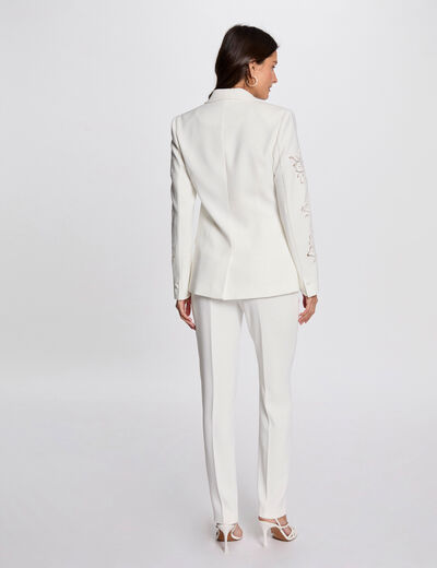 Blazer manches dentelle blanc femme