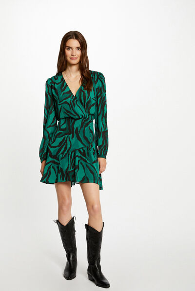 Robe trapèze imprimé animalier multico femme