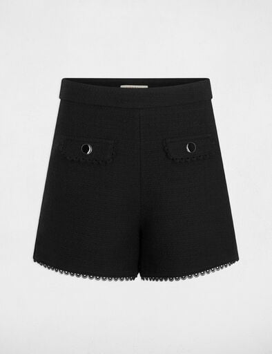 short droit tweed noir femme Short droit tweed noir femme