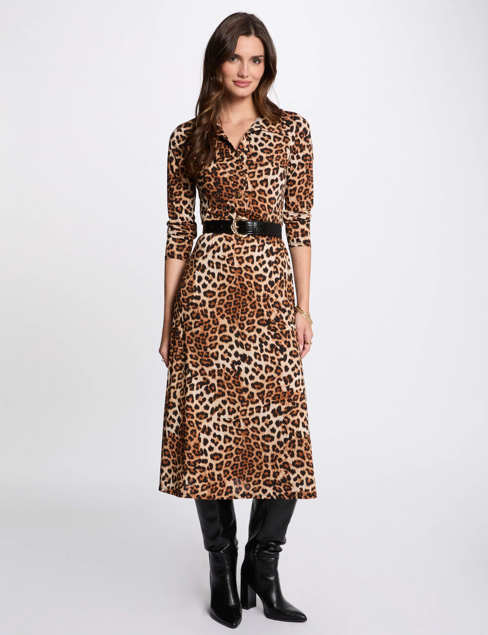 Robe courte droite imprimée multicolore femme