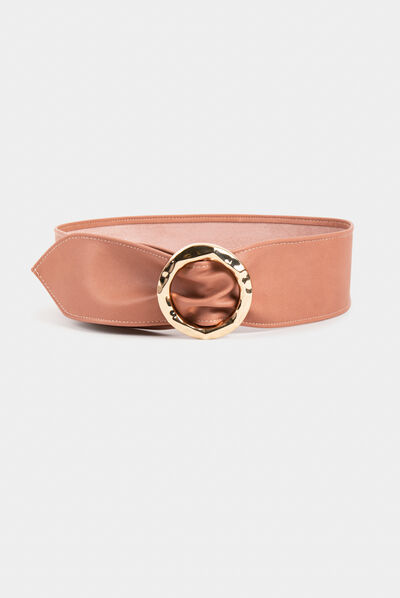 Ceinture avec boucle ronde vieux rose femme