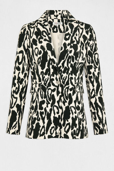 Veste cintrée imprimé animalier multico femme