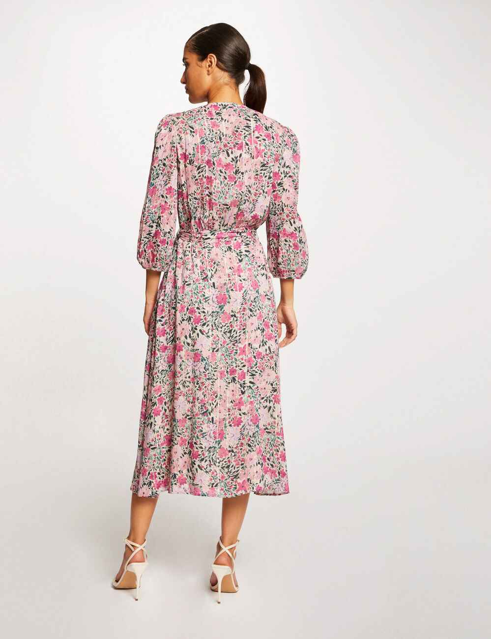 Robe longue droite imprimé floral multico femme
