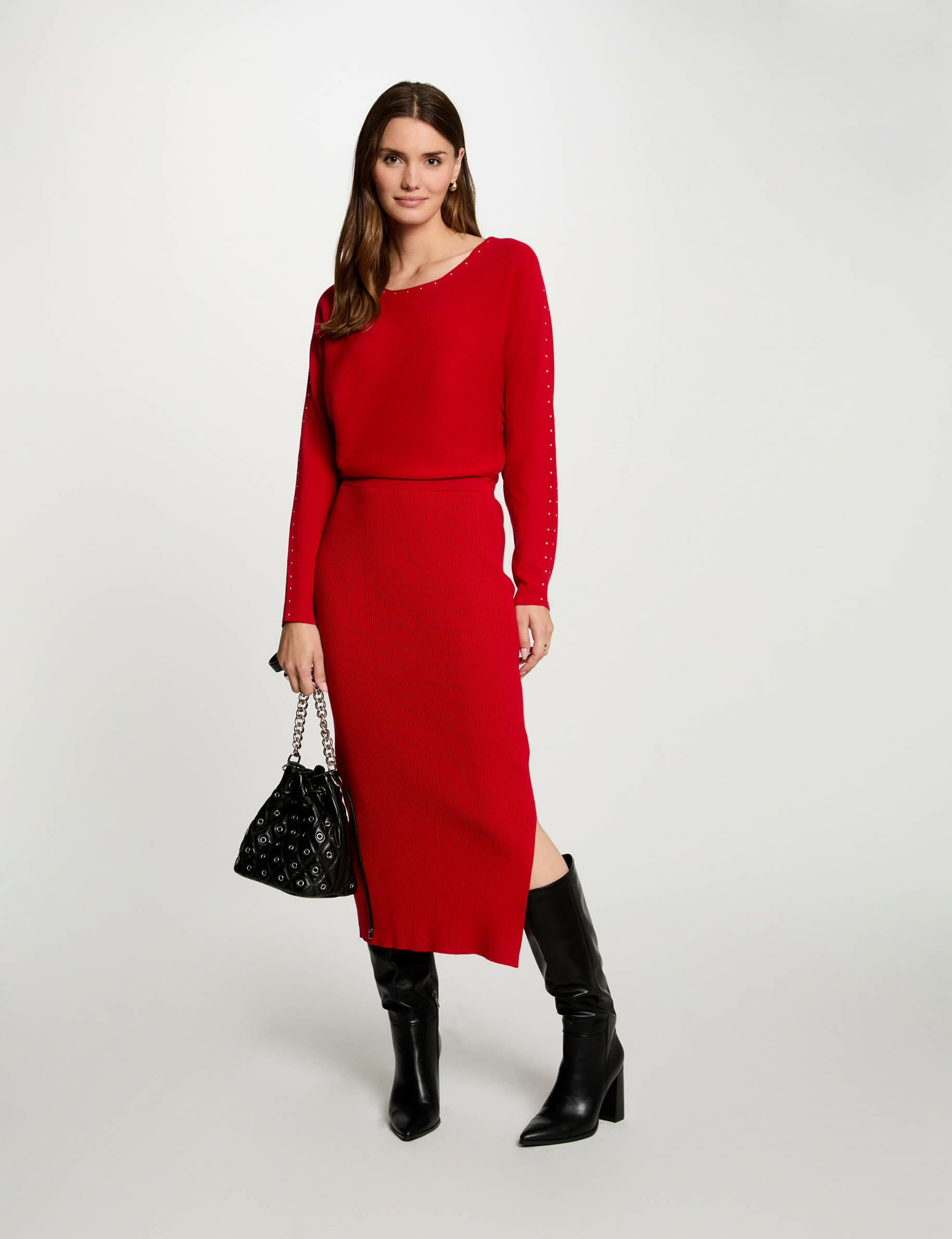 Morgan robe rouge dentelle clearance