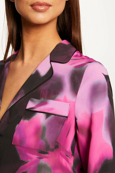 Chemise manches longues imprimé abstrait multico femme