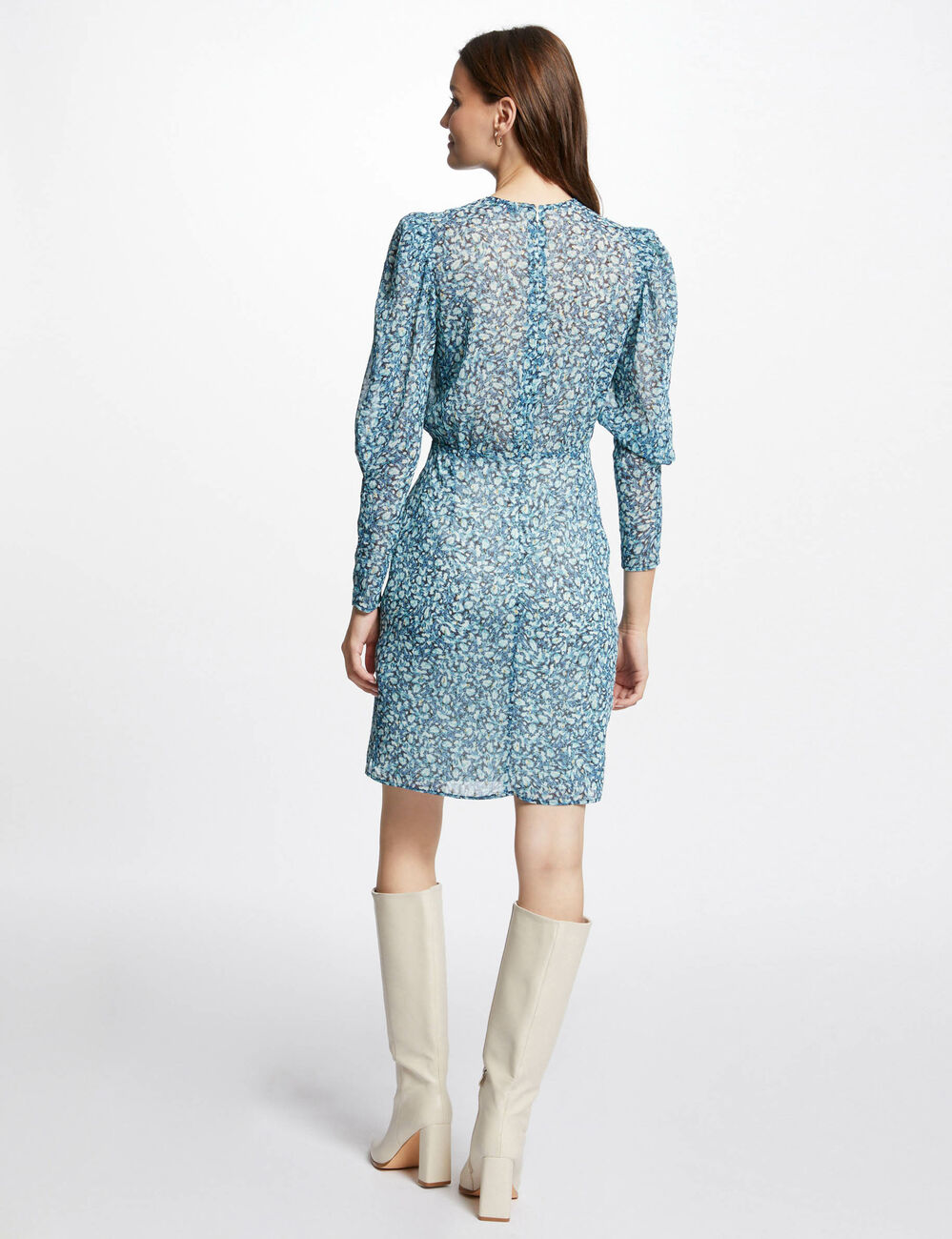Robe courte imprim&eacute; abstrait multico femme