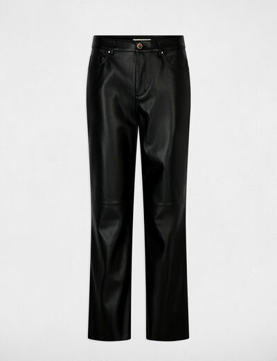 Pantalon bootcut similicuir noir femme