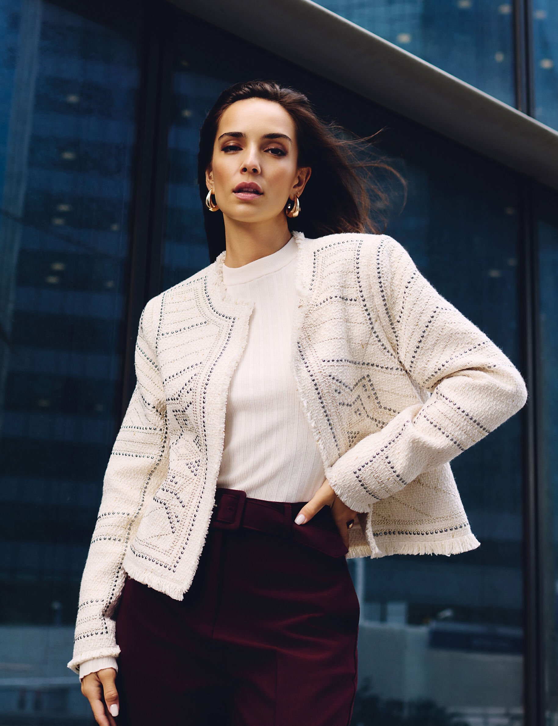 Veste droite cloutée femme - vue 3