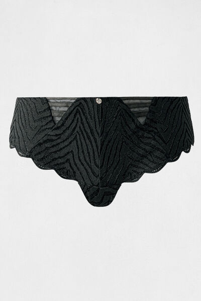 Shorty en dentelle vert kaki femme