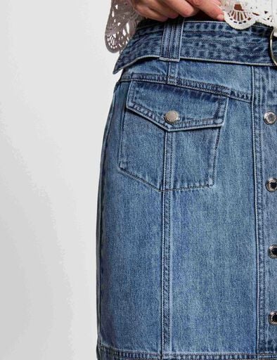 jupe courte en jean denim stone femme Jupe courte en jean denim stone femme