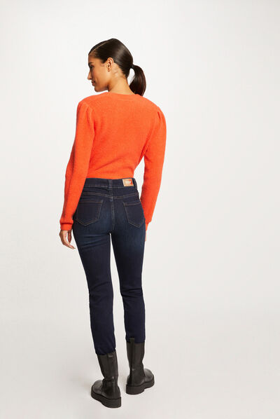 Jeans slim taille haute jean brut femme