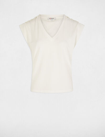 T-shirt manches courtes blanc femme