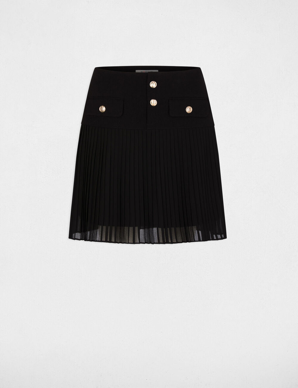 Jupe courte pliss&eacute;e noir femme