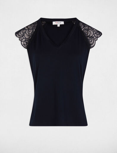 t shirt manches courtes bleu marine femme T-shirt manches courtes bleu marine femme