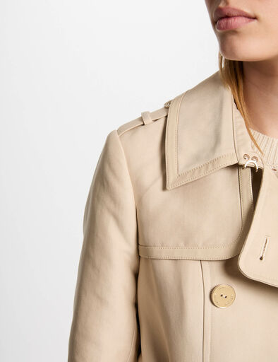 trench long ceinture sable femme Trench long ceinturé sable femme