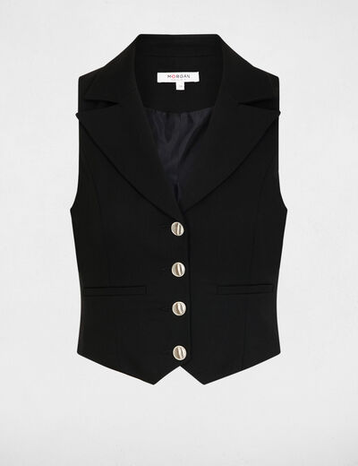 Gilet sans manches ajust&eacute; noir femme