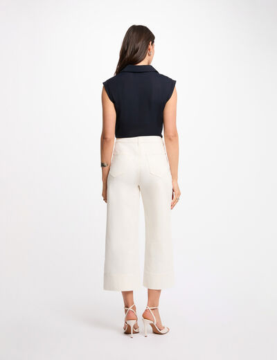 Blouse sans manches bleu marine femme