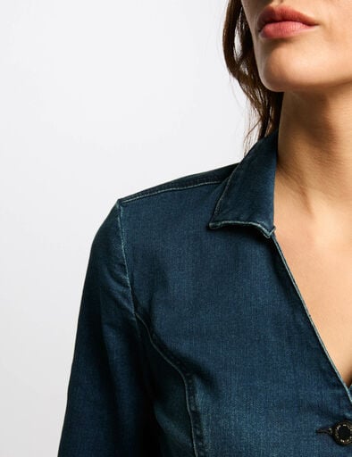 combinaison longue large jean denim brut femme Combinaison longue large jean denim brut femme