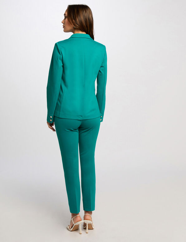 pantalon cigarette a pinces bleu turquoise femme Pantalon cigarette à pinces bleu turquoise femme