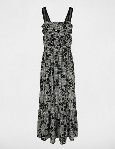 Robe longue bretelles fines multicolore femme