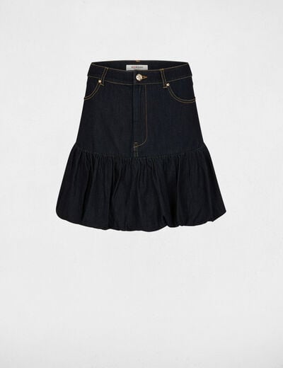 Jupe boule en jean bleu femme