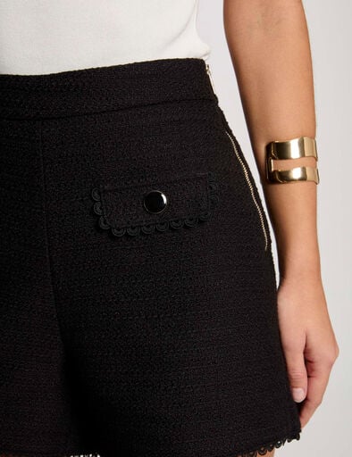 short droit tweed noir femme Short droit tweed noir femme