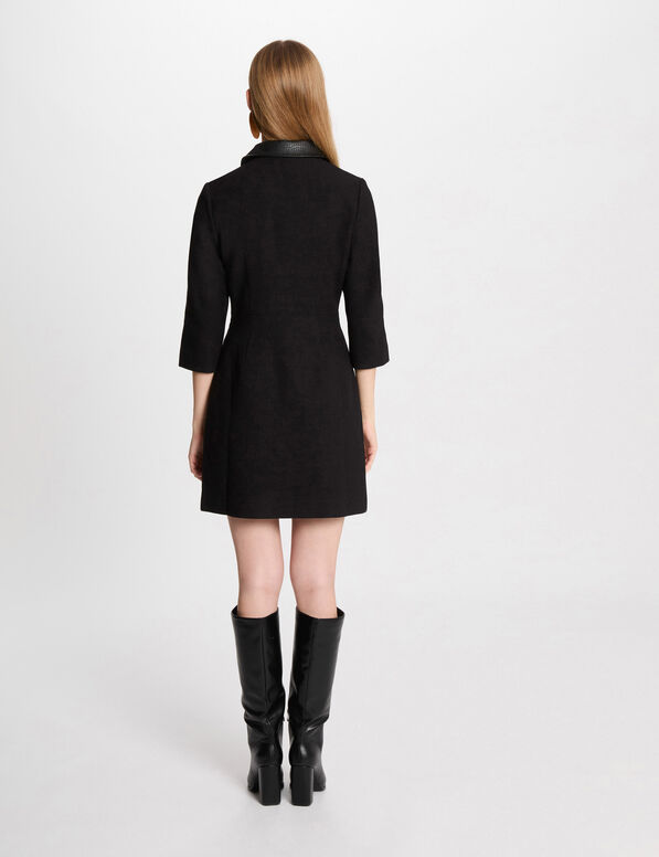 robe courte ajustee tweed noir femme Robe courte ajustée tweed noir femme