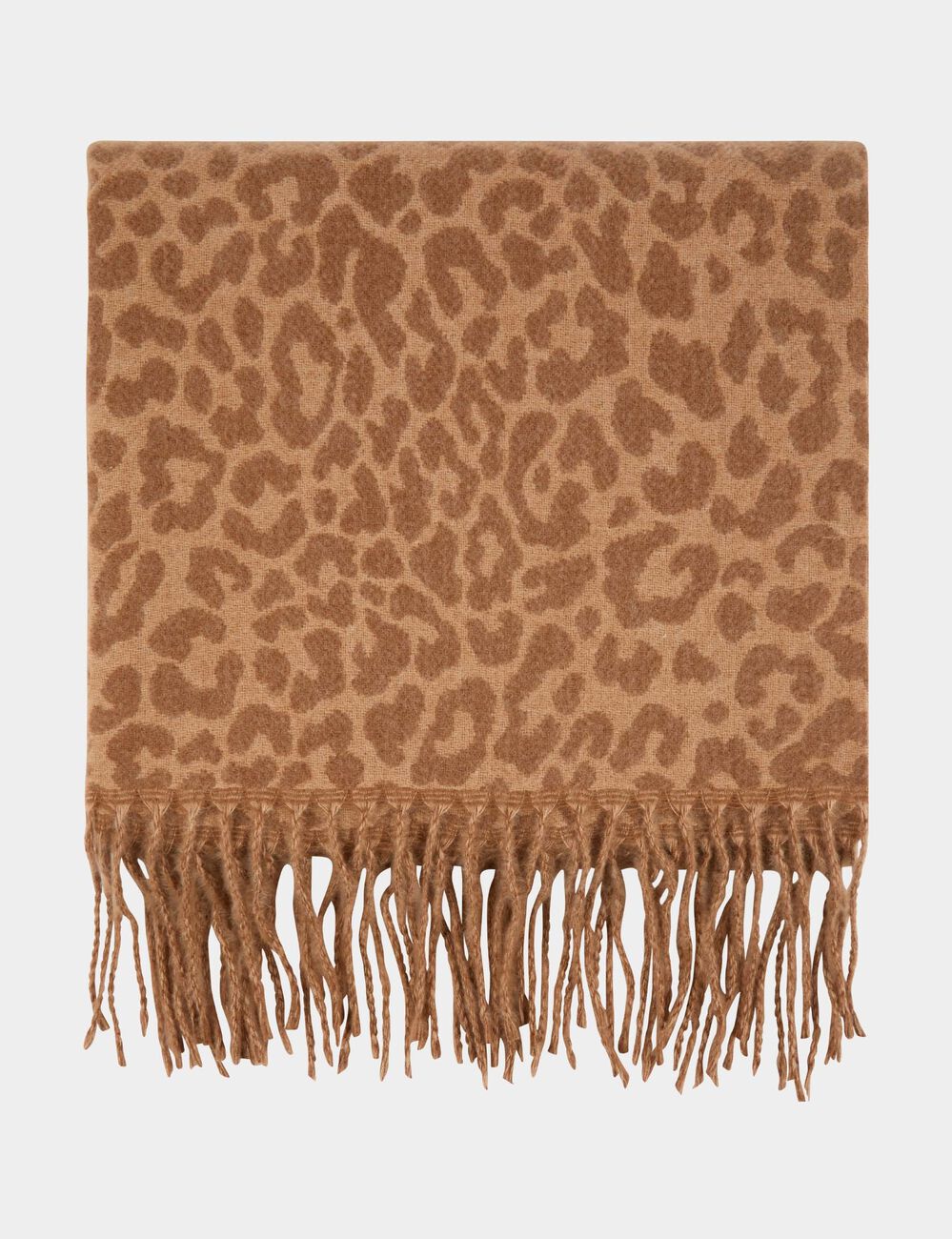 &Eacute;charpe motif animalier beige femme
