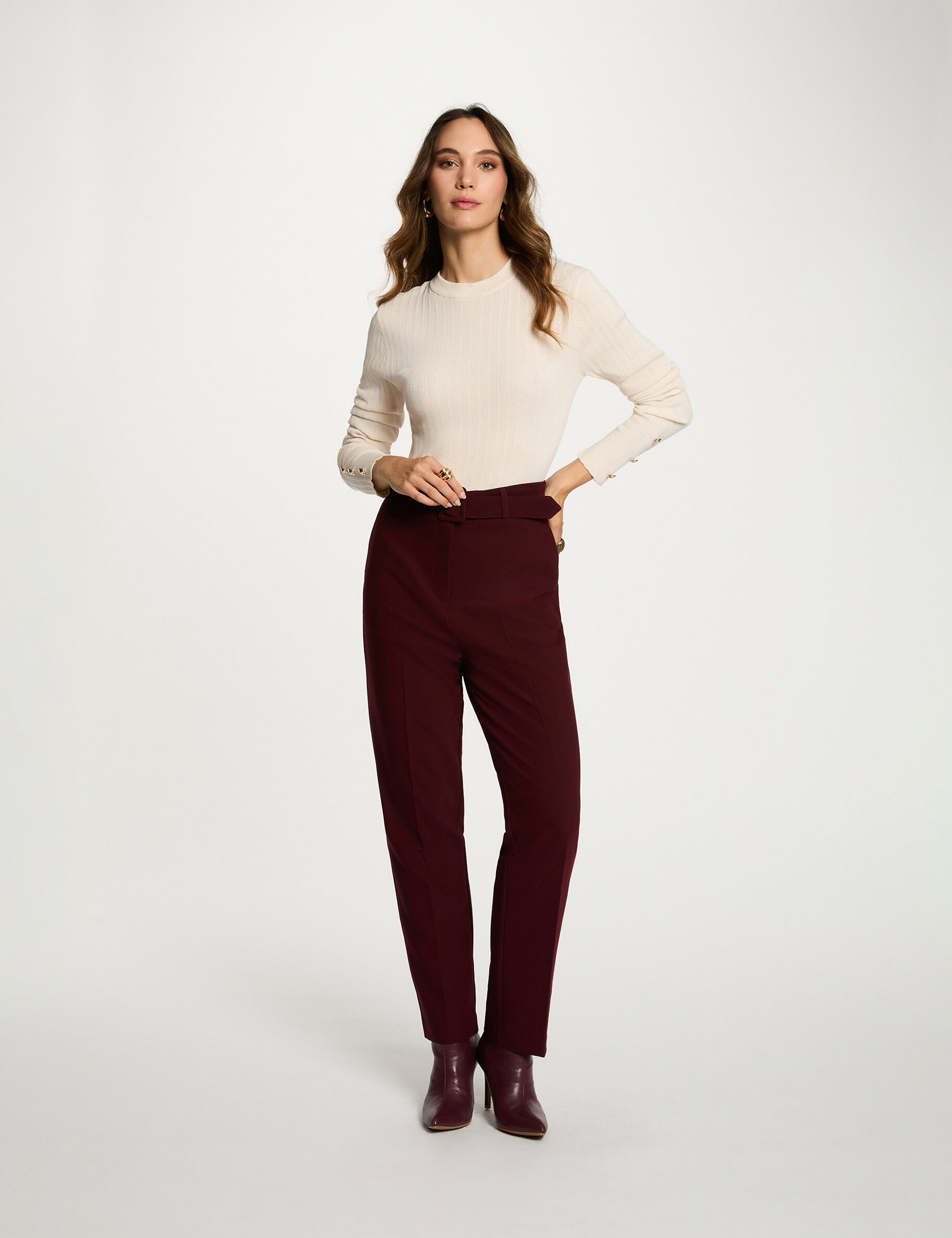 Pantalon droit taille haute femme - vue 2