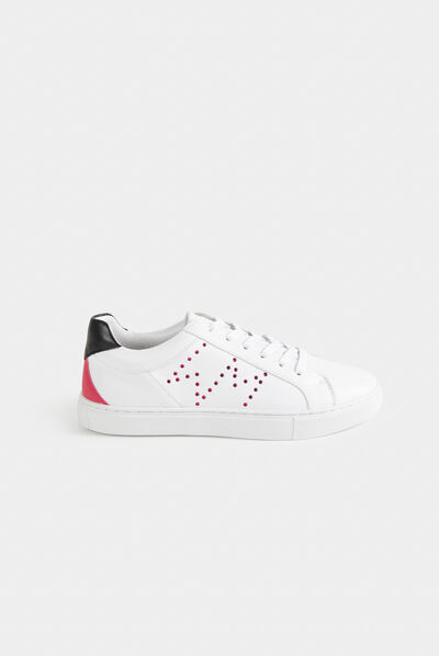 Baskets avec strass blanc femme