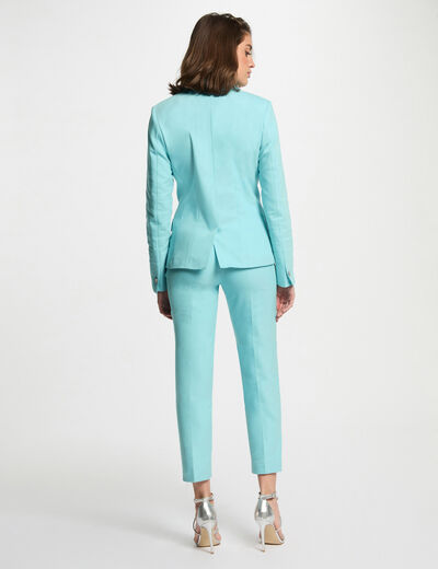 Blazer double boutonnage bleu ciel femme