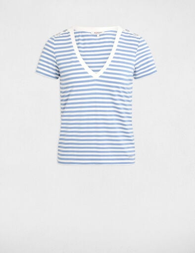 t shirt manches courtes raye blanc femme T-shirt manches courtes rayé blanc femme