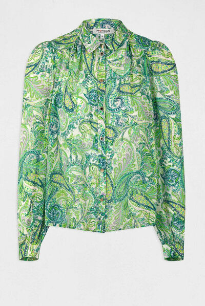 Chemise manches longues imprimée multico femme