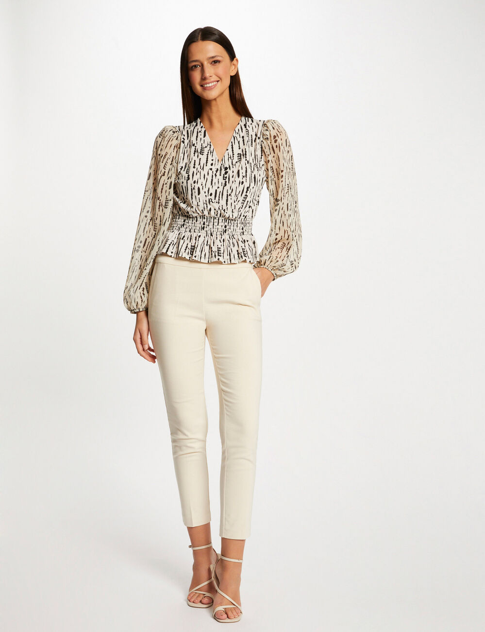 T-shirt manches longues imprimé abstrait multico femme