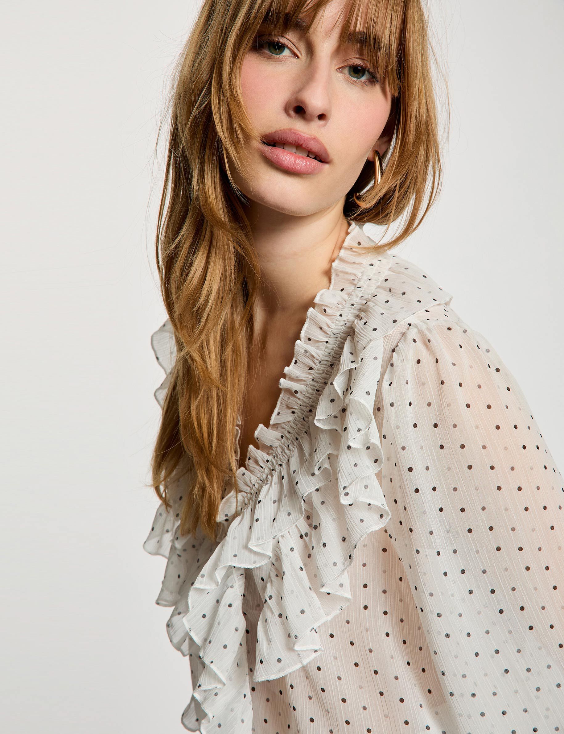 Chemise imprimée col v femme - vue 1