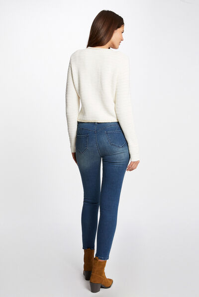 Jeans slim avec détails bijoux jean stone femme