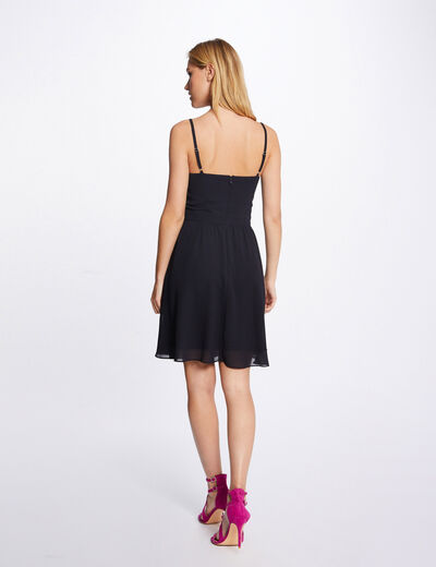 Robe patineuse avec col cache-coeur marine femme