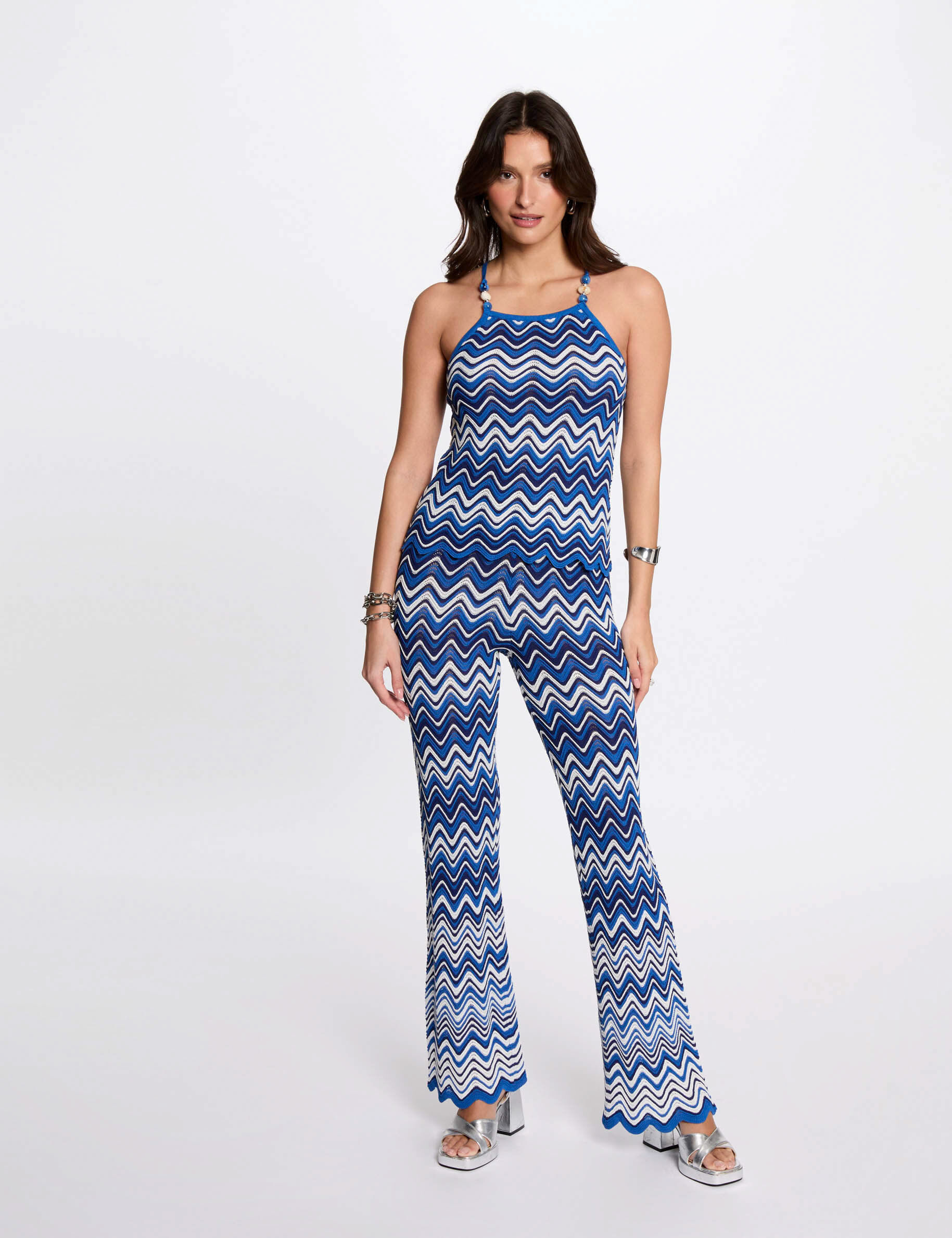 Pantalon maille imprimé - Morgan - Modalova